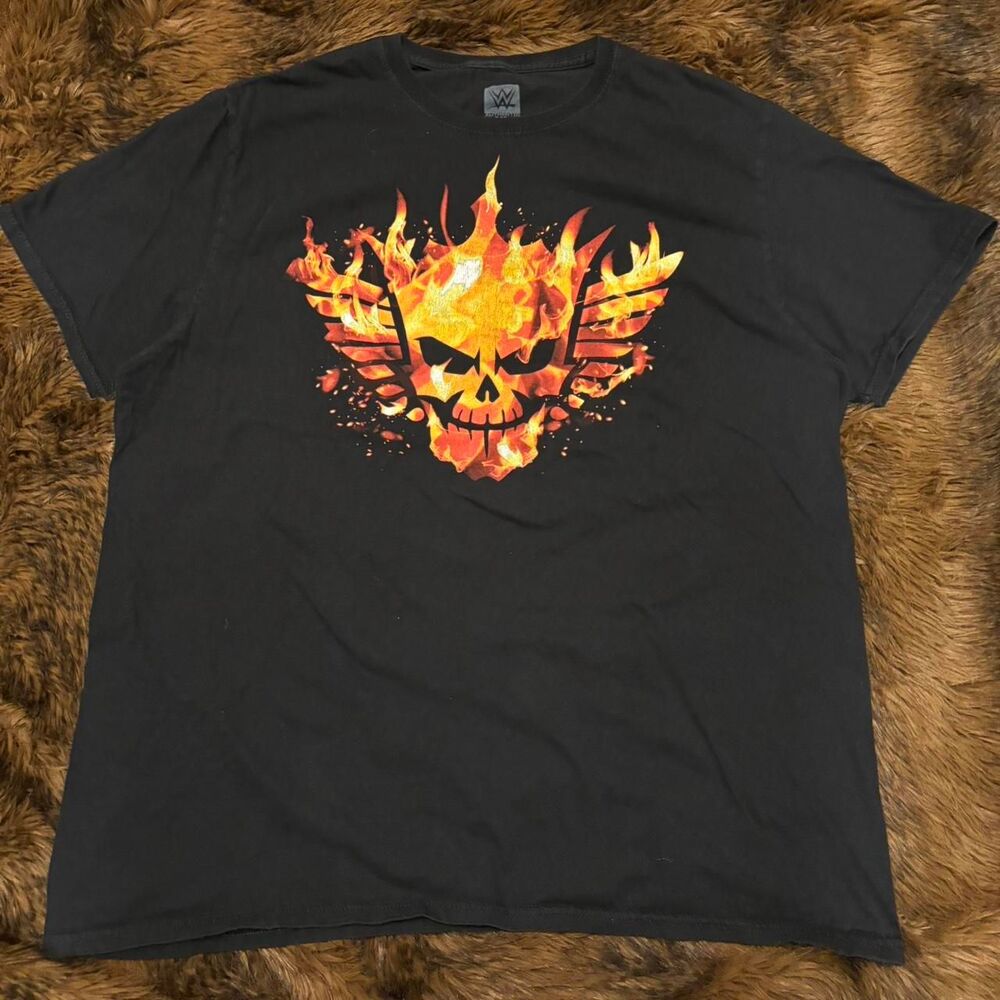 WWE Cody Rhodes "Claim Your Kingdom" graphic t-shirt flaming skull w/ wings XL